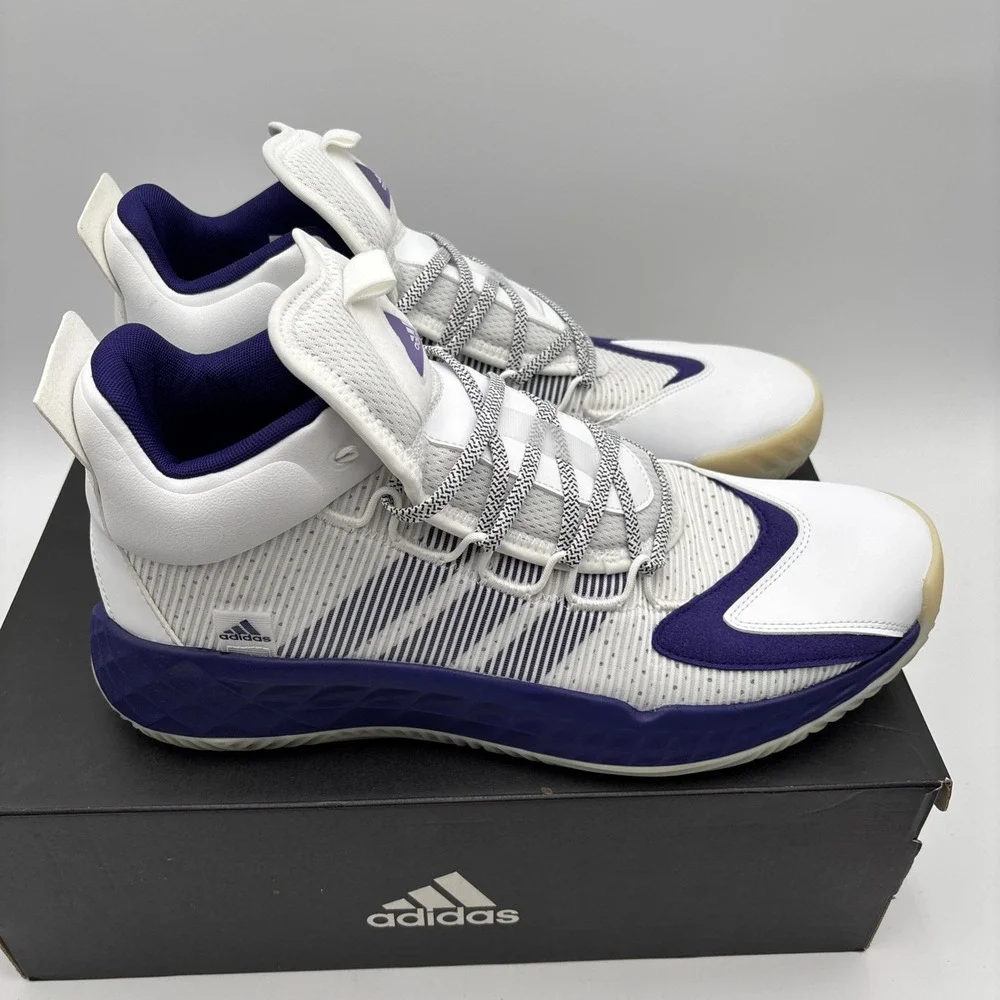 Adidas FW9517 Pro Boost Mid‎ Basketball Sneakers White Blue Men's Size 14 NWB